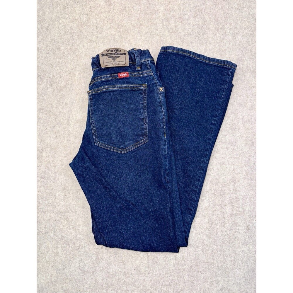Wrangler Boys Size 18 Dark Wash Adjustable Waist Straight Leg Jeans